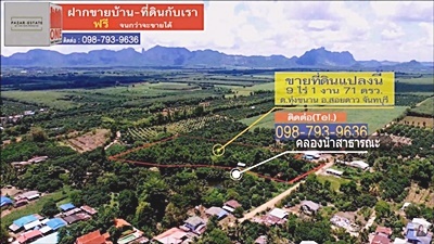 ที่ดินพร้อมบ้าน ตำบลทุ่งขนาน อำเภอสอยดาว จันทบุรี 9-1-71 ตรว.